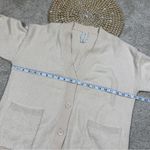 Joie  Button Front Cardigan Sweater Longsleeve V-Neck Soft Fuzzy Cozy in Beige L Photo 11