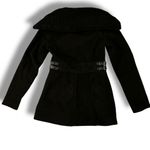 Rue 21  Womens Wool Blend Size M Black Wide Zip Up Collar Y2K Photo 1