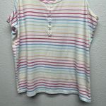 KIKIT Multicolor 80s Retro Chic Coquette Soft Girl Henley Tank Top Women's Large White Photo 3