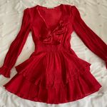 Hello Molly Saints + Secrets Red Ruffle Dress Photo 1
