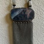 Long Chain Purse Pendant Necklace Silver Plated Cell Phone Holder Msrp $224 Photo 3