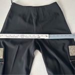 Asian inspired vintage flare pants embroidery peekaboo pleats black size medium Photo 9