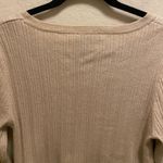 House of Harlow 1960 Beige Ribbed Cropped Long Sleeve Sweater Size L Photo 5