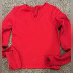 Buckle Red Crop Top with Long Sleeves Photo 0