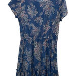Bobeau Floral print short sleeves Sheer Ruffle hem dress large Photo 0