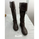 Womans Bass & Co Skyla Knee High Riding Boots 6.5 M Brown 1/4 Zip Buckle Accent Photo 2