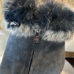 Antonio Melani Kylan Suede Rabbit Fur Trim Stiletto Boots. Size 7.5 Photo 6