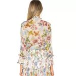 Alexis  Floral Tie Front Ruffle Top Long Sleeve Sheer Boho Size Small Photo 7