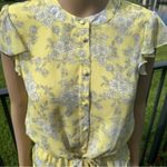 1. State  yellow and white floral tiered sleeveless mini dress Sz XS Photo 4