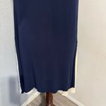 Ya Wei Women Vintage Navy & Cream Layered Sleeveless Relaxed Fit Midi Dress M Blue Size M Photo 9