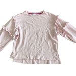 Crown & Ivy  Women’s Pink Ruffled Long Sleeve Top Size‎ S Casual Pullover Spring Photo 0