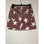 Altar'd State ALTAR’D STATE Red White Star Corduroy Mini Skirt Raw Hem Western Boho Size Small Photo 2