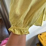 Maeve Anthropologie  The Audie Linen Puff Sleeve Blouse. Size: Small. Yellow. Photo 1
