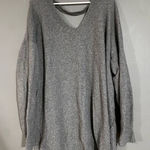 Maurice's  V-Neck Lace Up Keyhole Back Gray Pullover Knit Sweater Size 2X Photo 0