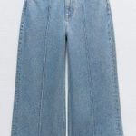 ZARA Wide Leg Cropped Denim Pants Photo 0