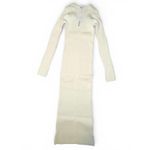 525 America Ribbed Knit Maxi Dress Button Front Long Sleeve, Chalk, Size S, NWT Photo 1