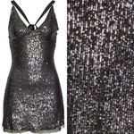 Free People  Gold Rush Sequin Mini Slip Dress in Night Combo Photo 4