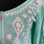 MELISSA ODEBASH Kaftan/Beach Dress Embroidered Mint Green Photo 2