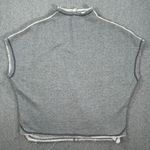 Pilcro Funnel Neck Cut Off Pullover Womens Small Gray Terry Boxy Casual Pullover Photo 0