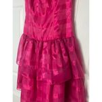 Vintage Pink Off Shoulder Tiered Ruffle Organza Cocktail Party Dress Size Small Photo 11