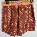 Aerie  Jacquard Paperbag Waist Yellow‎ Shock Brown Tassel Front Short SMALL NWT Photo 5