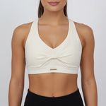 Gymshark  Whitney Simmons Sports Bra Cream Twist Front Racerback Size S Photo 0