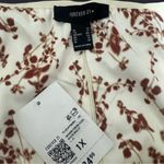 Forever 21 Cream and Brown Floral Blouse Photo 4