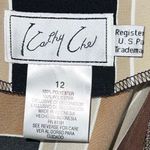 Kathy Che Vintage Polyester Earthtone Geometric Print Blouse Size 12 Photo 6