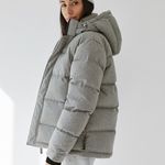 Aritzia TNA The Super Puff Jacket Wool Tech Heather Athletic Grey S Photo 1
