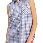 Tommy Hilfiger Plaid Pattern Button Down Collared Sleeveless Casual Shirt 1X Photo 2