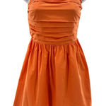 Le lis  Strapless Mini Dress Orange Pleated Bodice Medium NWT Summer Sundress‎ Photo 0