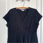 Boden • Casual Jersey Dress surplice black cotton knit day cap sleeve a Photo 4