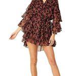 MISA Los Angeles Misa Black and Red Floral Mini Dress ruffles Photo 0