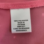 Elle  Pink Swiss Dot Sleeveless Blouse Size Large Pink Semi-Sheer Ruffle Top Photo 6