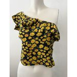 Anthropologie Maeve Top Sunflower S Ruffle One Shoulder Bohemian Hippie 70s New Yellow Photo 1