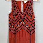 Maeve  Anthropologie Desert Embroidered Jumpsuit Women's 2 Orange Wide Leg Crop Photo 7