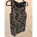 Forever 21  Black & White Sheer Sleeveless Paisley Zip Back Size M Shift Dress Photo 3