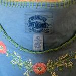 Cambridge dry goods Embroidered Blue Sleeveless Top large Photo 4