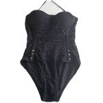 SURENOW Womens Black Mesh 1 Pc SwimSuit Size Medium NWT Photo 10