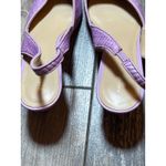 Ann Taylor  Women Purple Pointed Toe Straw Slingback Kitten Heel Pumps Size 10M Photo 6