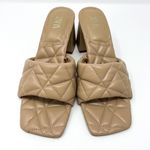 ZARA Neutral Nude Quilted Square Toe Block Heel Sandal Photo 2