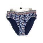 Jessica Simpson  Womens White & Blue Shirred Hipster Swim‎ Bottom Separates XL Photo 2