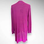 BETSEY'S BOUTIQUE SHOP Tissue Button Fuchsia Long Cardigan Med‎ | NWOT Pink Photo 2