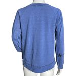 Monrow Shirt Womens Small Blue Star Print Cuffs Sweatshirt Basic Lounge‎ Casual Photo 2