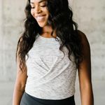 Zyia  Active Infinity Wrap Tank Crop Top Womens Size XL Space Dye Light Gray Photo 0