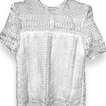 AQUA  white pintelle top size small Photo 0
