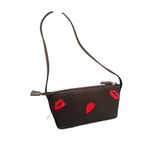 NWT Lips Embroidered Black Bag Structured Purse Shoulder Bag Y2K Mini Purse Photo 0