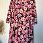 Laura Ashley  Pink Brown Floral Intimates Sleep Lounge Robe with Sleep Shorts M Photo 4