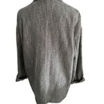 Eileen Fisher Gray Patterned Lightweight Linen Blend Blazer Jacket Size Small Photo 6