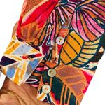 C & C CALIFORNIA Tropical Leaf Patterned Overshirt, Dress, Swimsuit Cover Up S Orange Photo 4